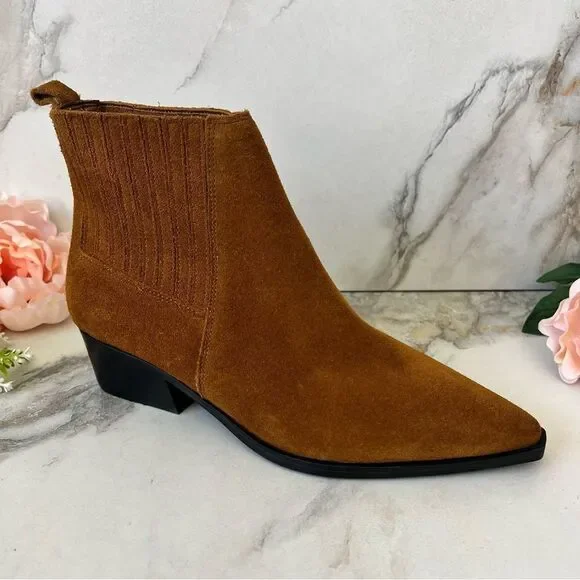 MARC FISHER Yarita Pointed Toe Bootie In Cognac Leather Size 6 NEW - Picture 3 of 14